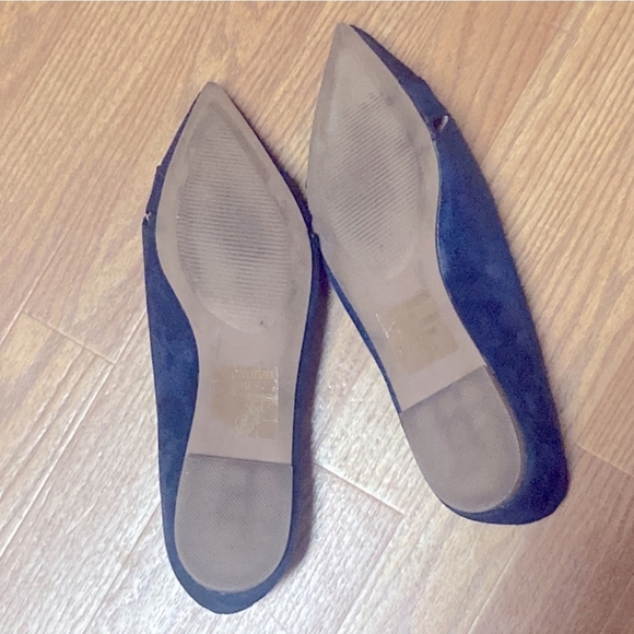 JG Blue Suede Flats Pointed Toe Cut Out Size 8 - Picture 4 of 8